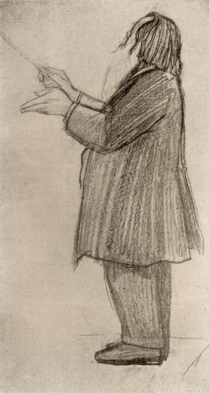 Johannes Brahms (1833-1897) tysk kompositör, dirigent 9teckning) av Willy von Beckerath