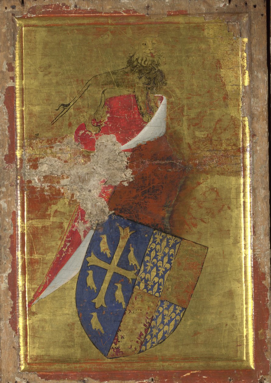 Rikard II av Englands vapen. Ytterpanelen på Wilton-diptyken, mellan 1395 och 1399 av Wilton Master