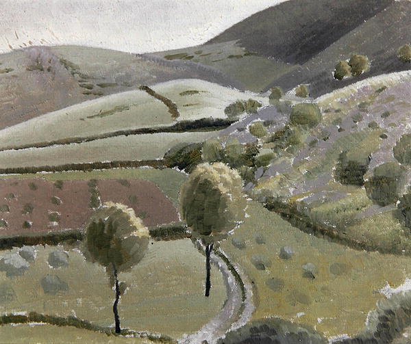 Italienskt landskap nära Lago di Piediluco, ca 1920-23 (olja på dukskiva) av Winifred Knights