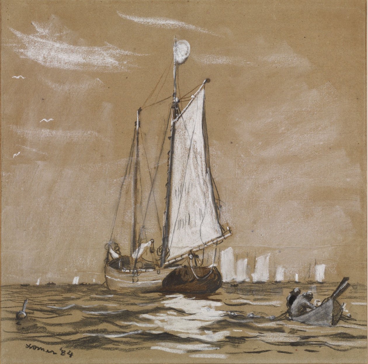 A Fishing Schooner av Winslow Homer