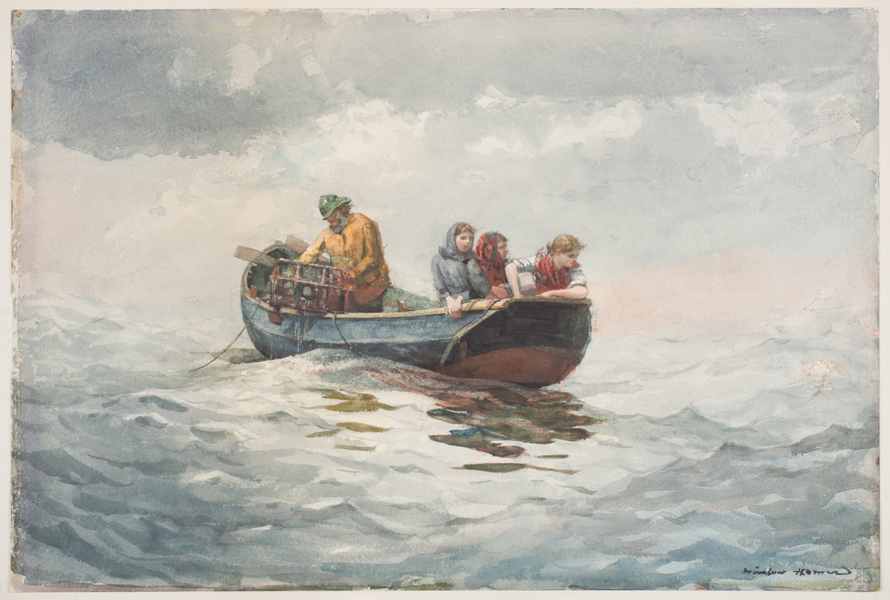 Crab Fishing (wc over graphite on paper) av Winslow Homer