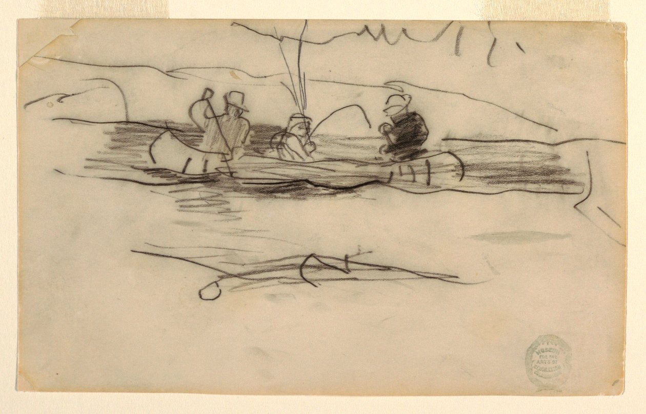 Fiskare och två andra män i en kanot av Winslow Homer