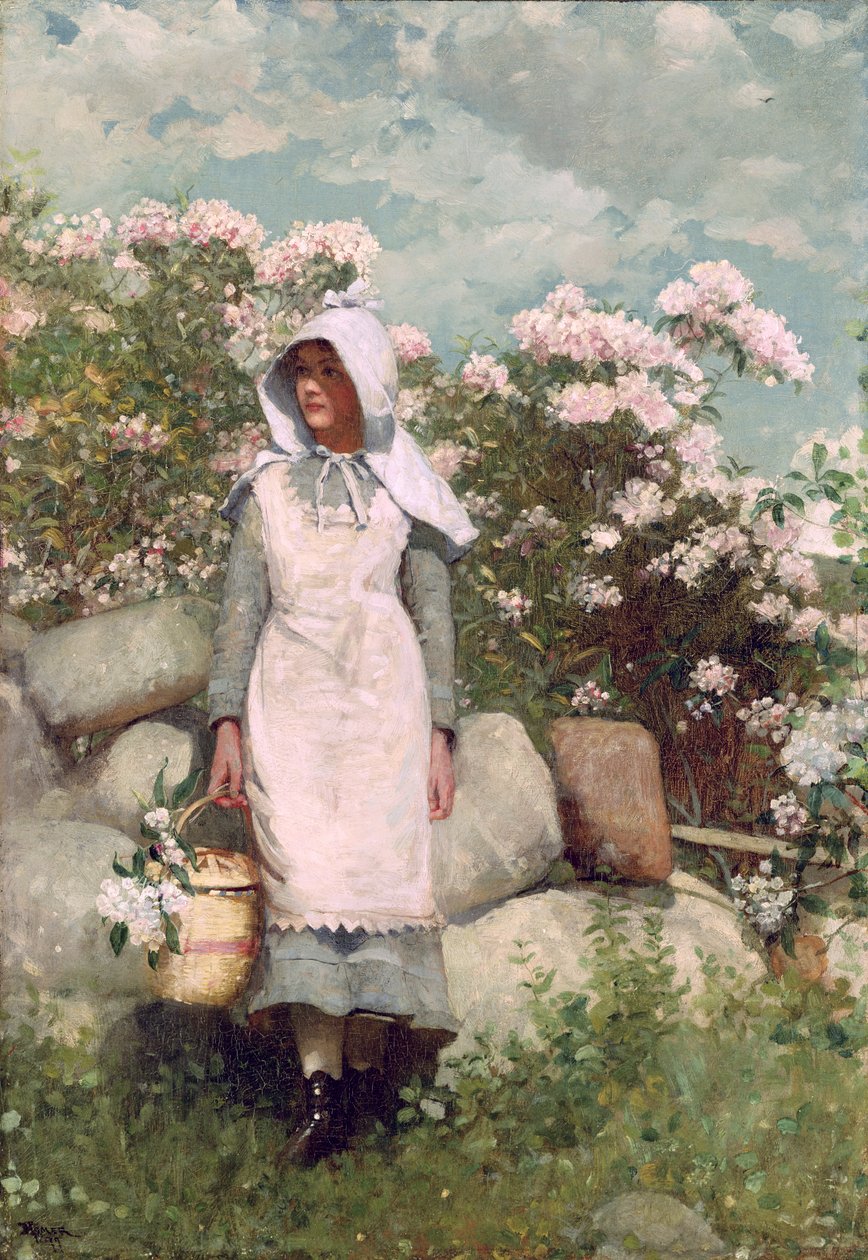 Girl and Laurel, 1879  av Winslow Homer
