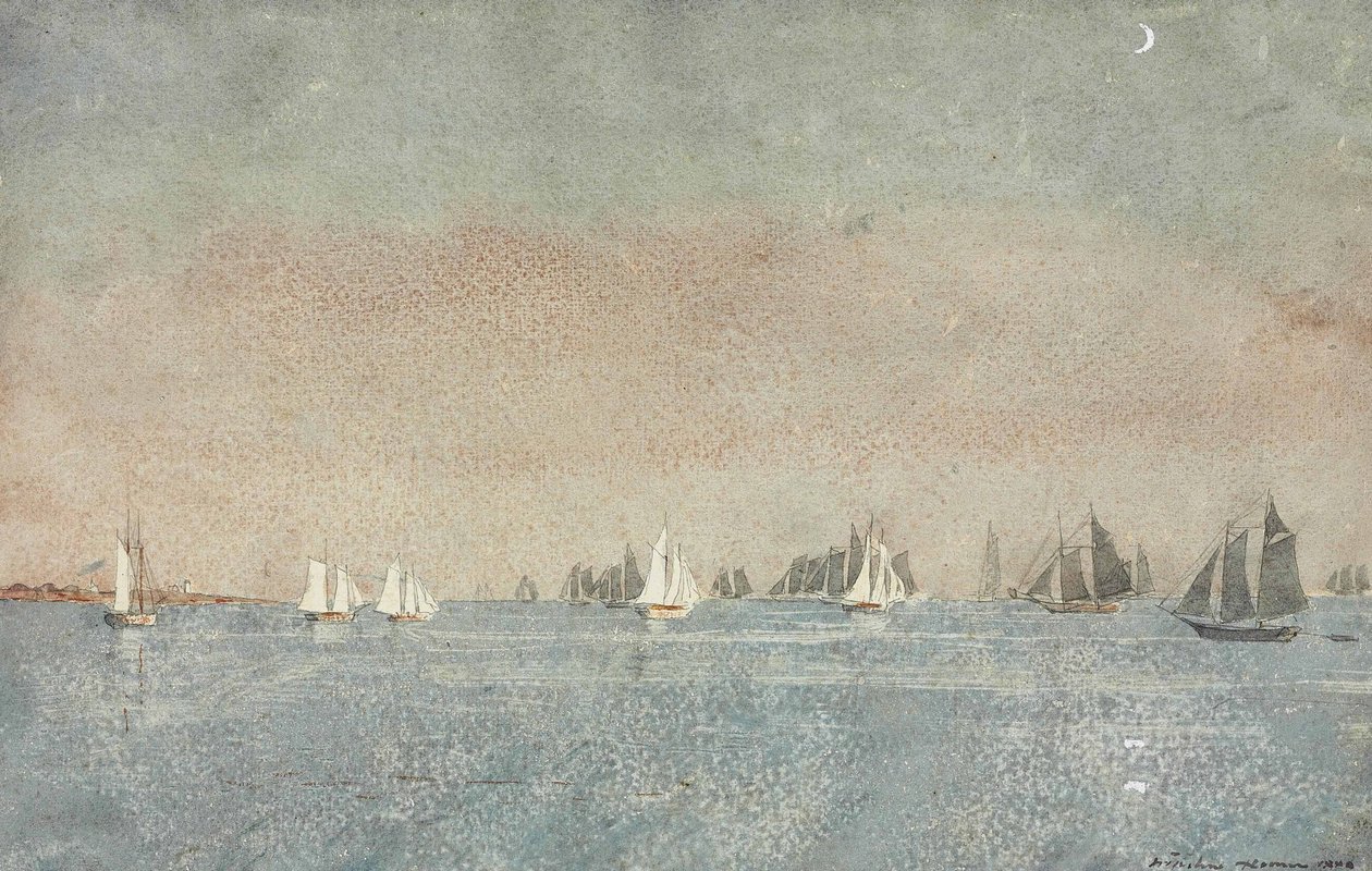 Gloucester Harbor, Fishing Fleet  av Winslow Homer