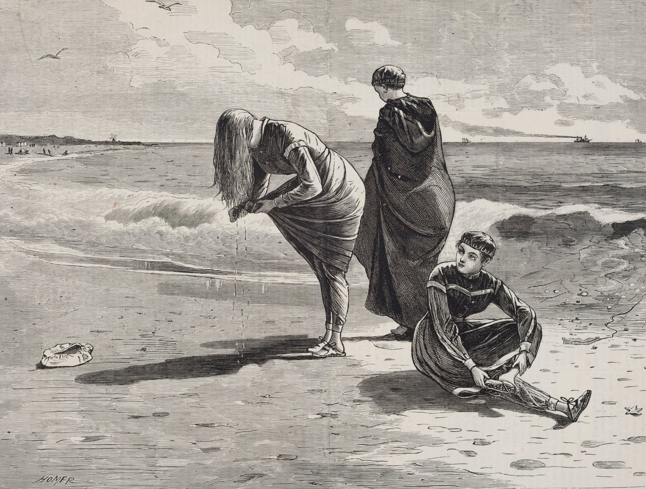 High Tide, publicerad i Varje lördag den 6 augusti 1870 av Winslow Homer
