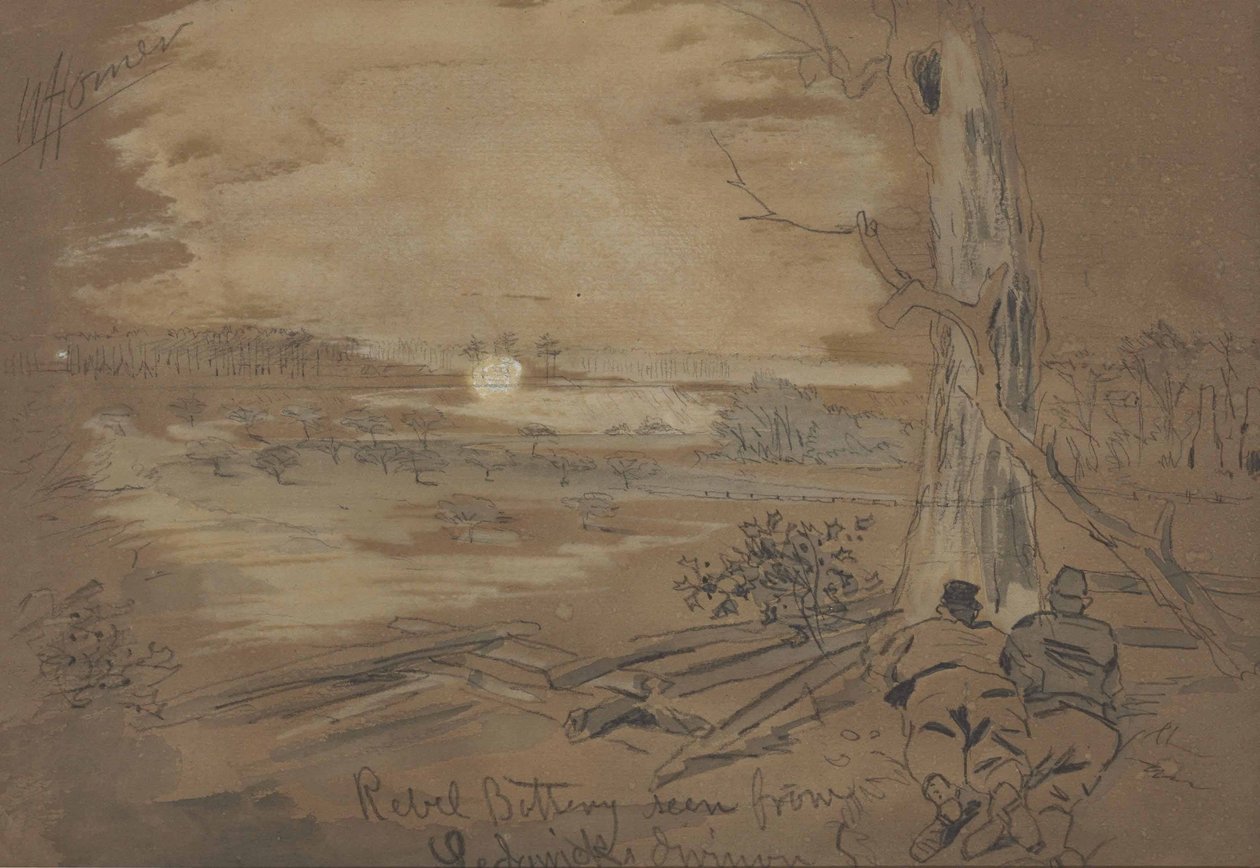 Rebel Battery Seen from Sedgwicks Division  av Winslow Homer