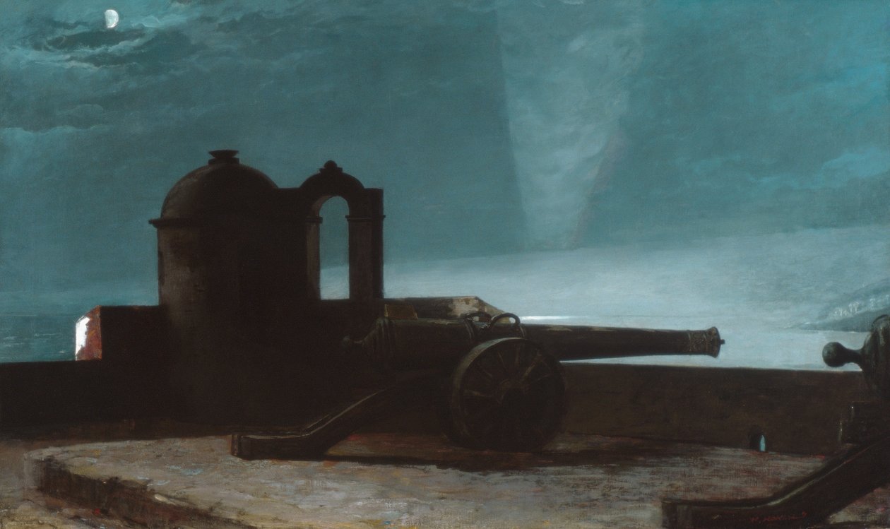 Sökljus på hamninloppet, Santiago de Cuba, 1901 av Winslow Homer