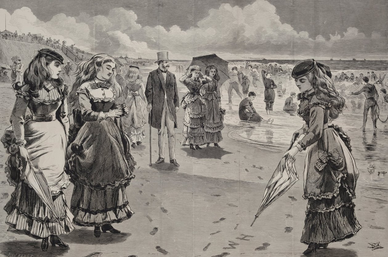 The Beach at Long Branch, publicerad som ett konsttillägg till Appletons Journal, 21 augusti 1869 av Winslow Homer