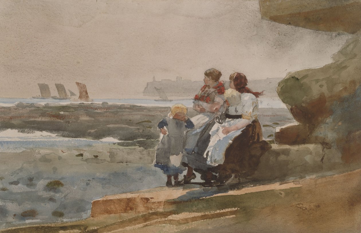 Under the Cliff, Cullercoats av Winslow Homer