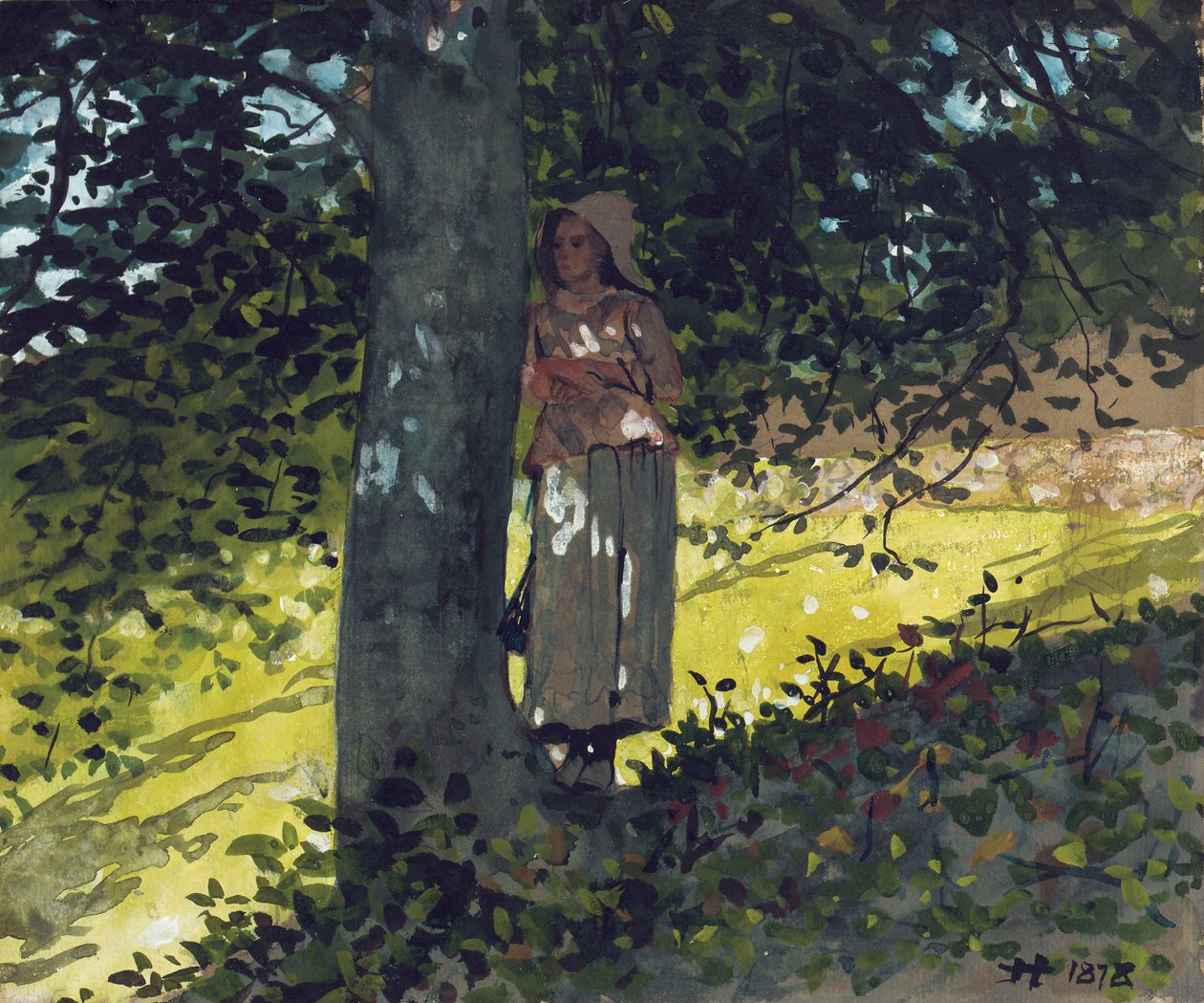 En skuggig plats, Houghton Farm, 1878 av Winslow Homer