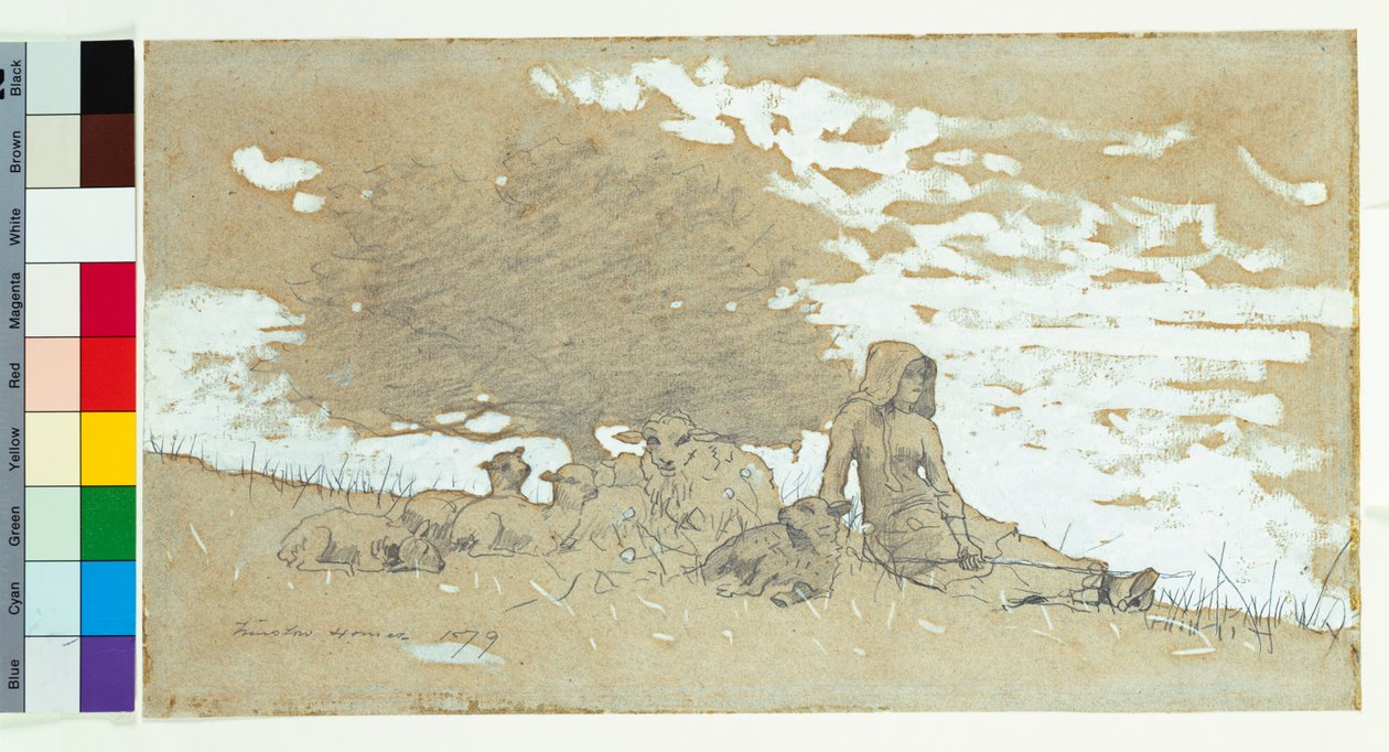 En herdinna, 1879 av Winslow Homer