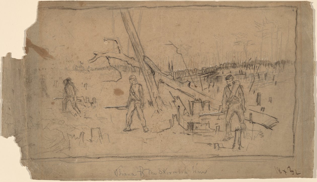 Skirmish Lines framfart, 1864. av Winslow Homer