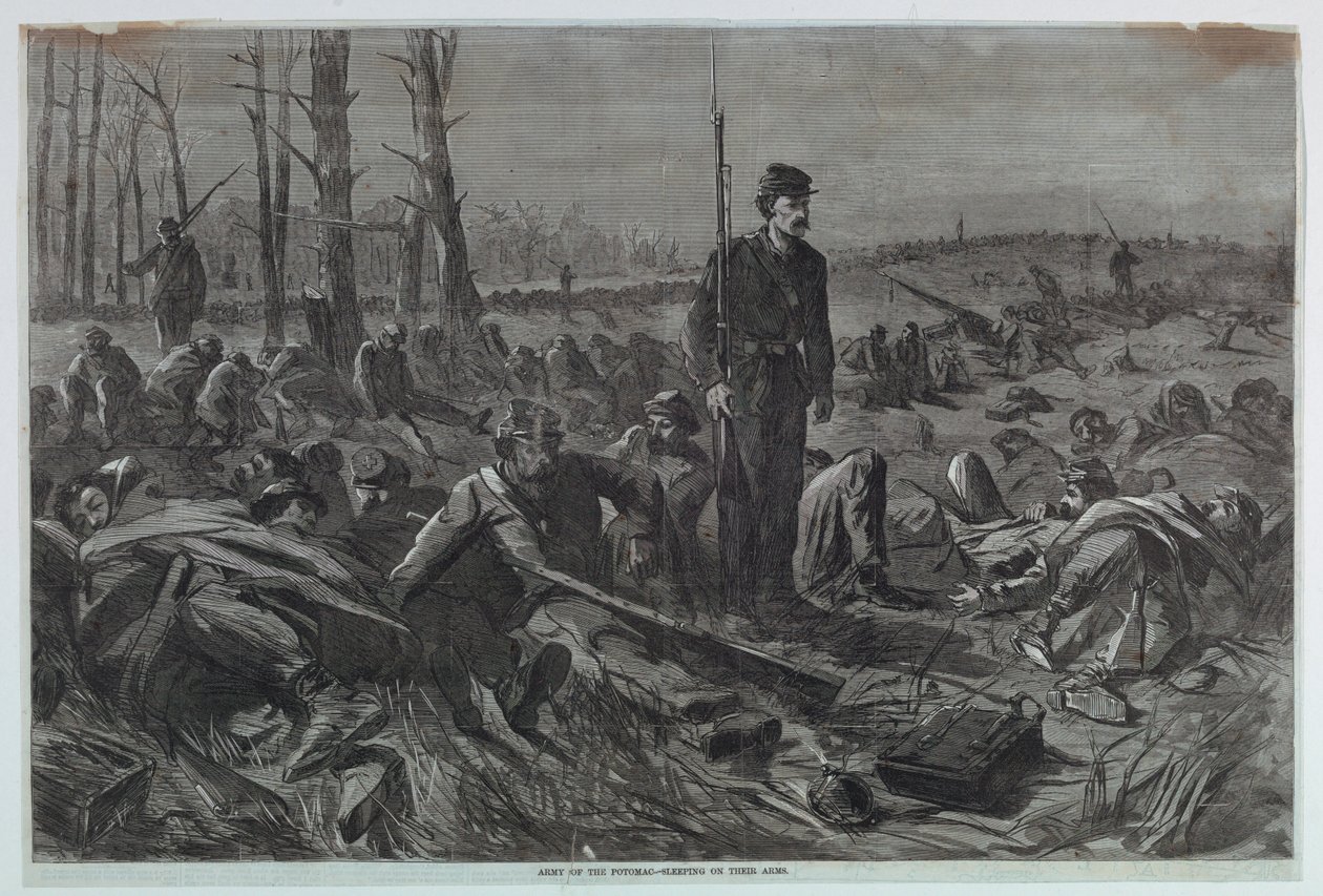 Army of the Potomac – Sova på armarna av Winslow Homer