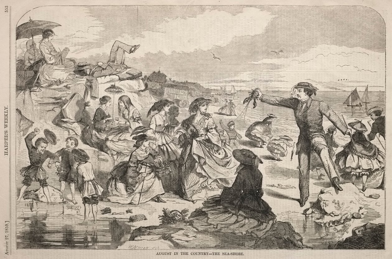 Augusti på landet - Stranden, 1859. av Winslow Homer