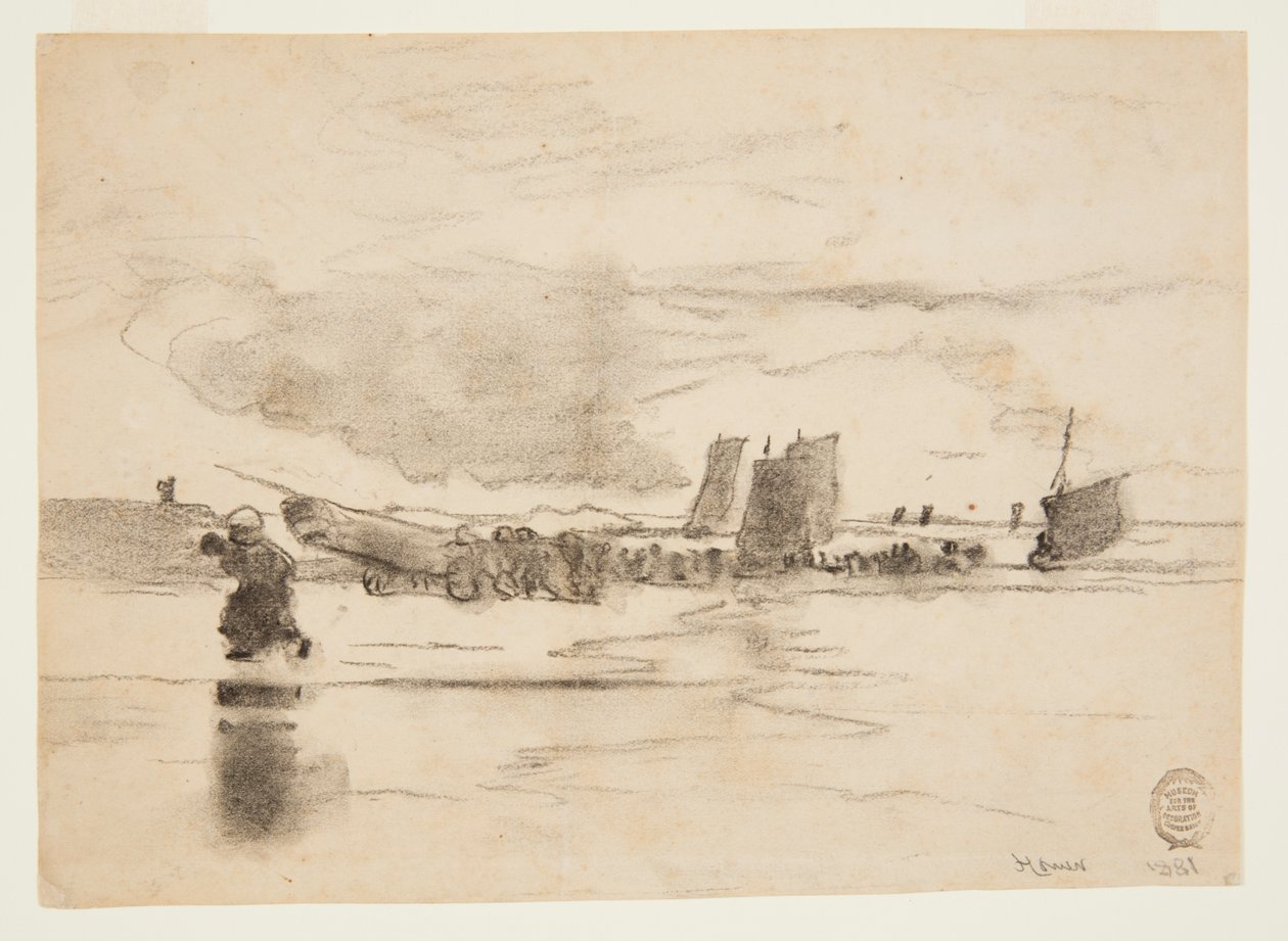 Strand vid lågvatten, Cullercoats, England av Winslow Homer