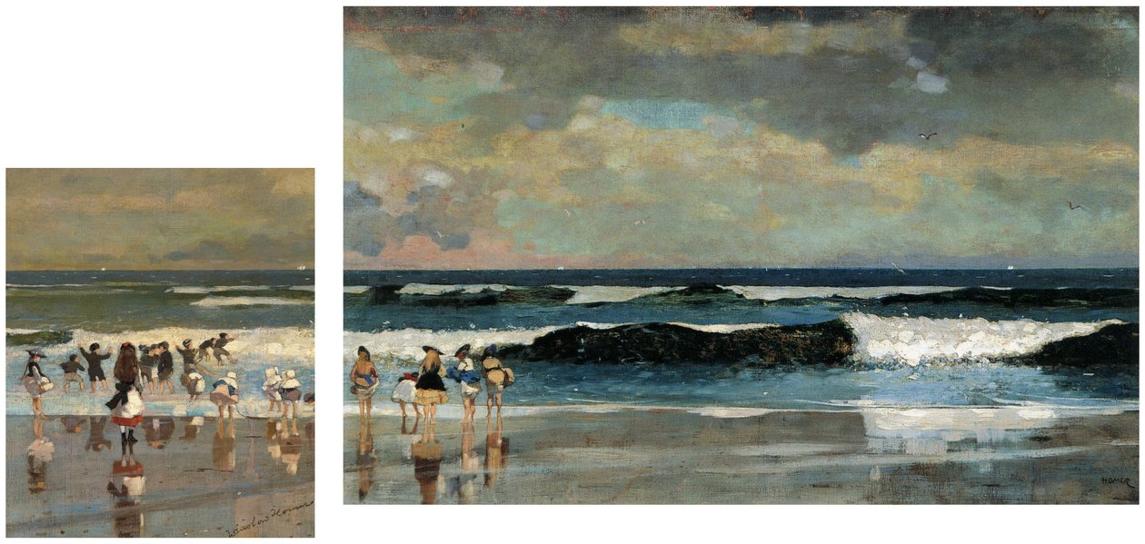 Strandscen amp; På stranden av Winslow Homer