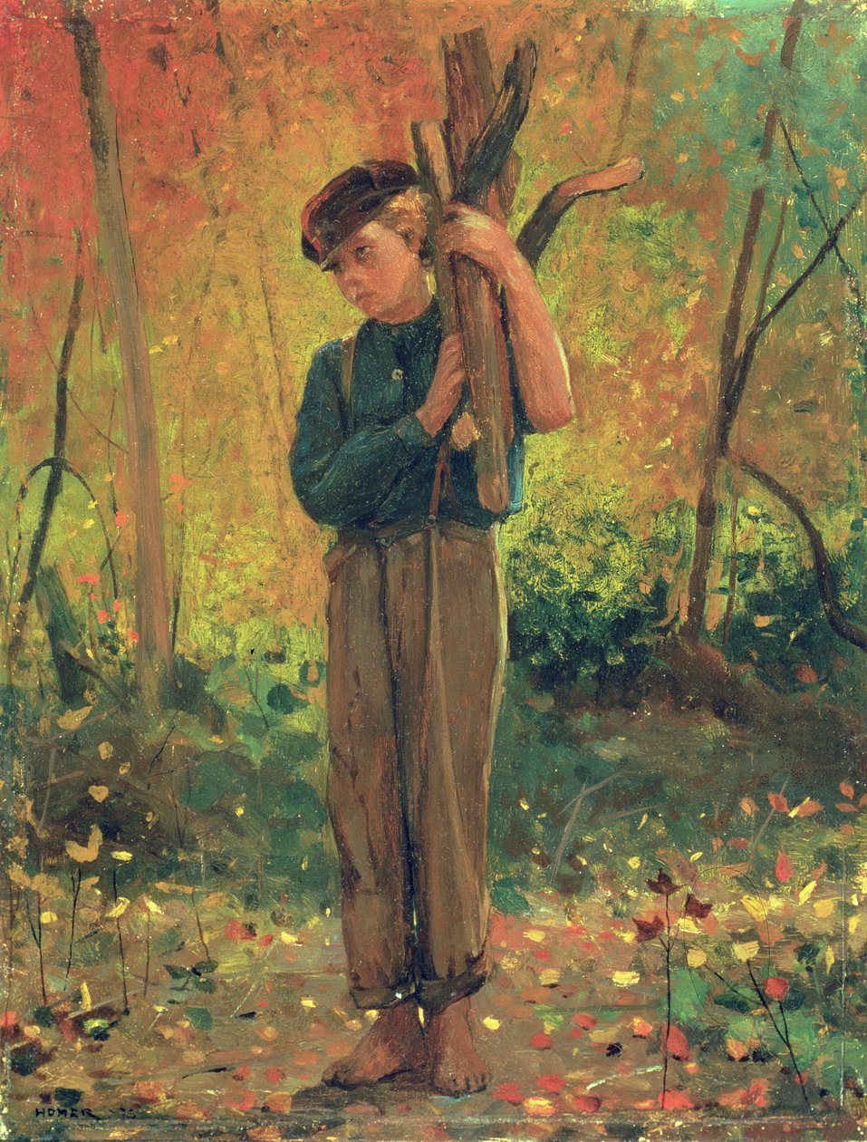 Pojke som håller stockar, 1873 av Winslow Homer