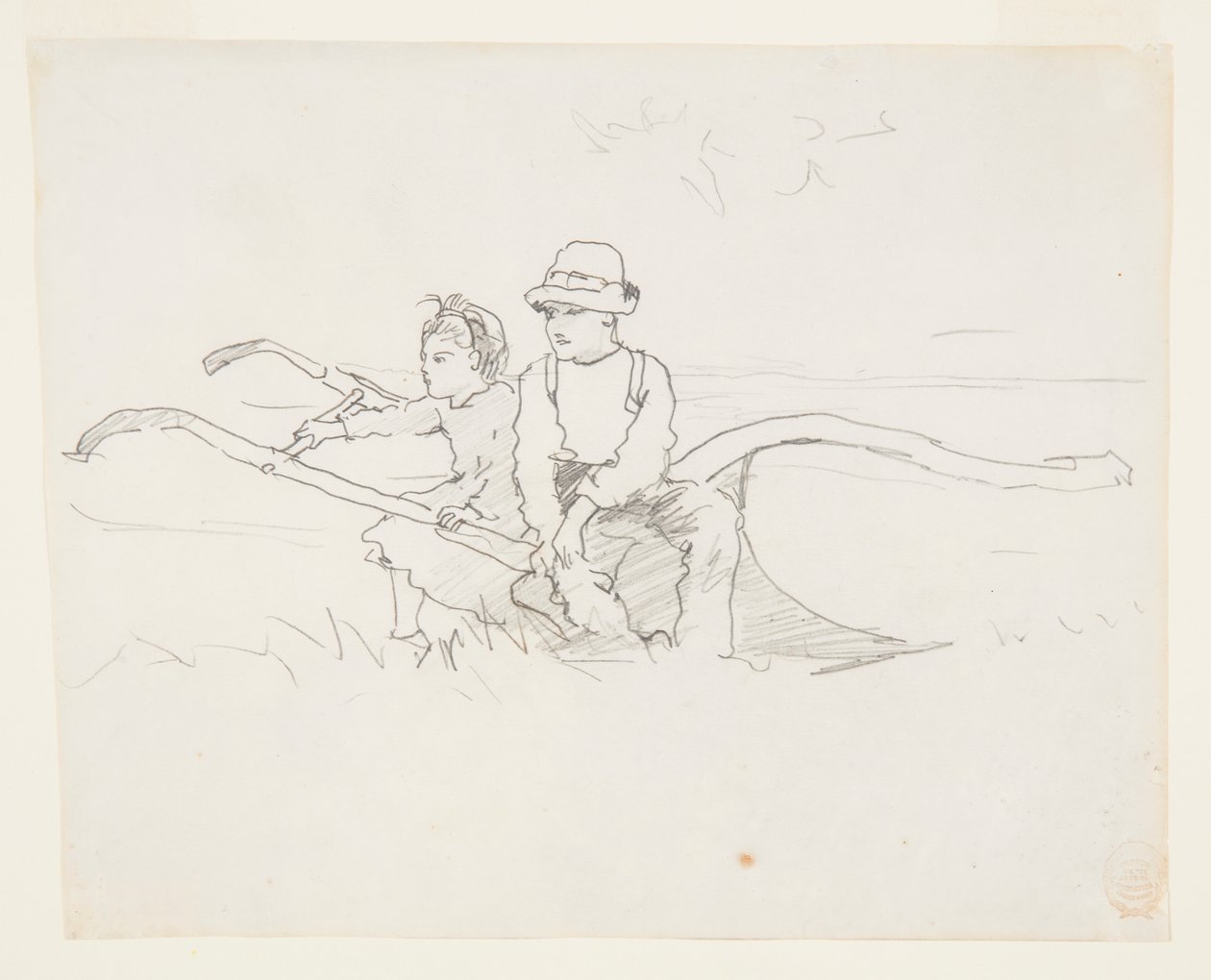 Pojke och flicka på en plog av Winslow Homer