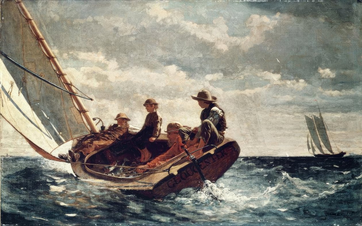 Breezing Up (A Fair Wind) – 1876 – 61,5 × 97 cm – olja på duk av Winslow Homer