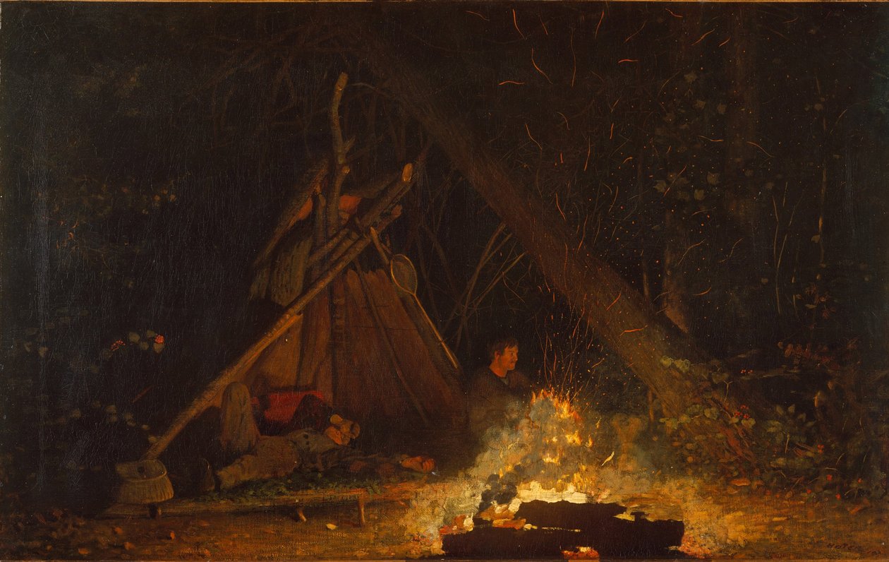 Lägerbrand, 1880 av Winslow Homer