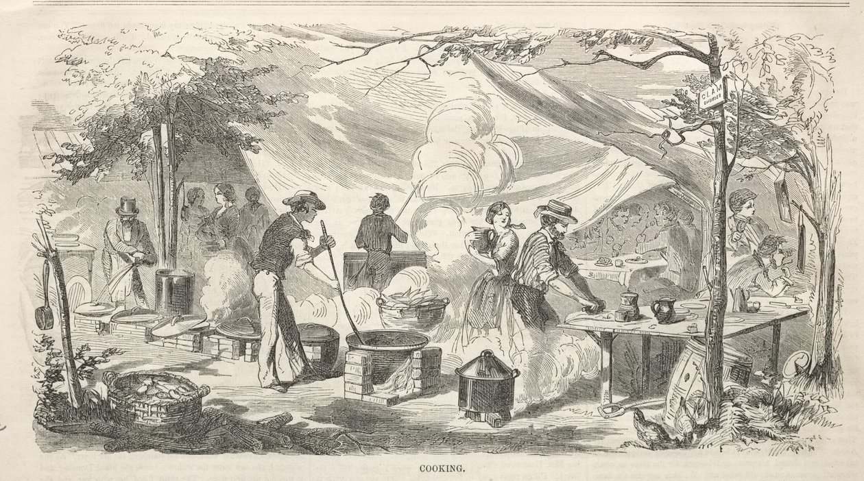 Skisser från lägermötet: Matlagning av Winslow Homer