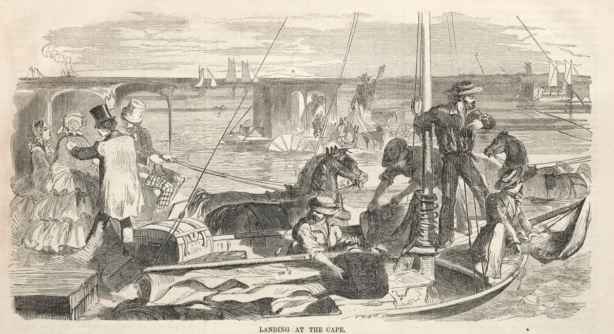 Camp Meeting Sketches: Landing at the Cape, 1858. av Winslow Homer