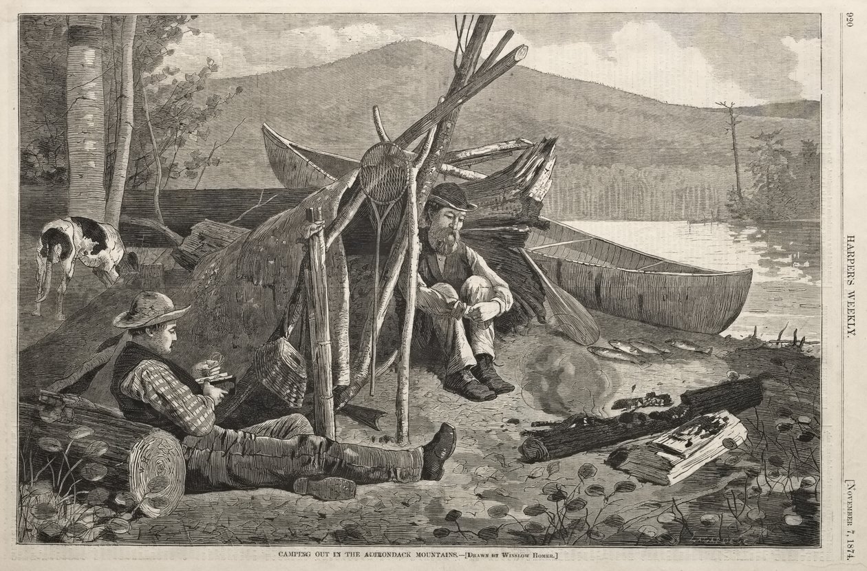 Camping i Adirondack-bergen av Winslow Homer