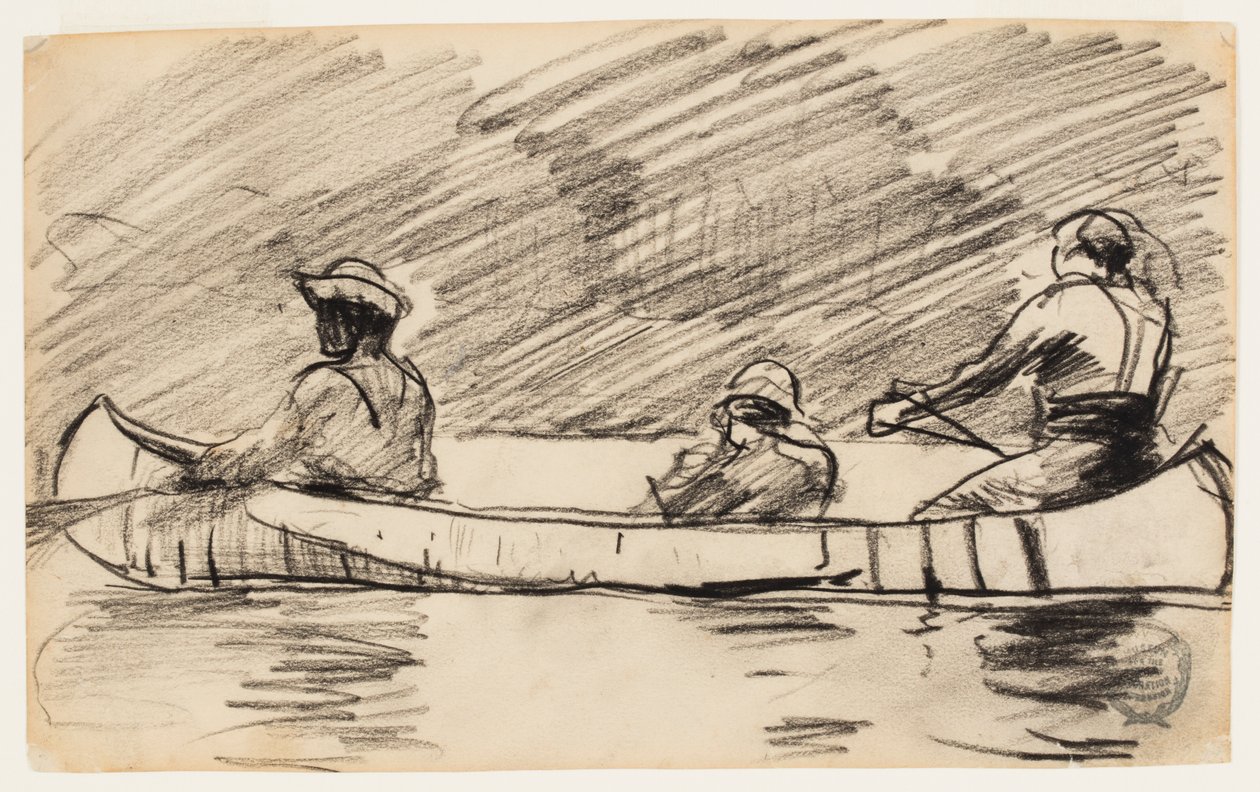 Kanot med tre män av Winslow Homer