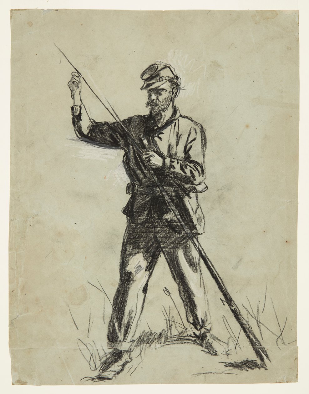 Kavallerisoldat laddar ett gevär av Winslow Homer