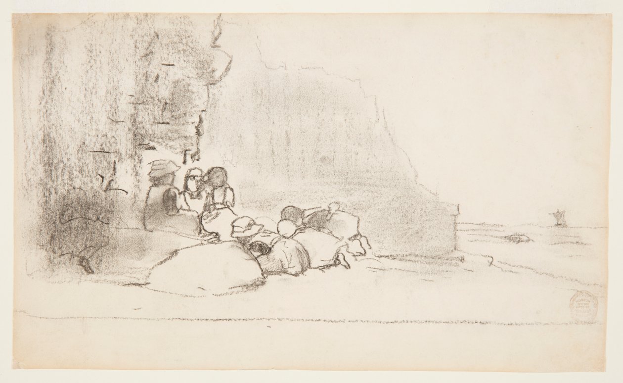 Barn som leker vid havet, Cullercoats, England av Winslow Homer