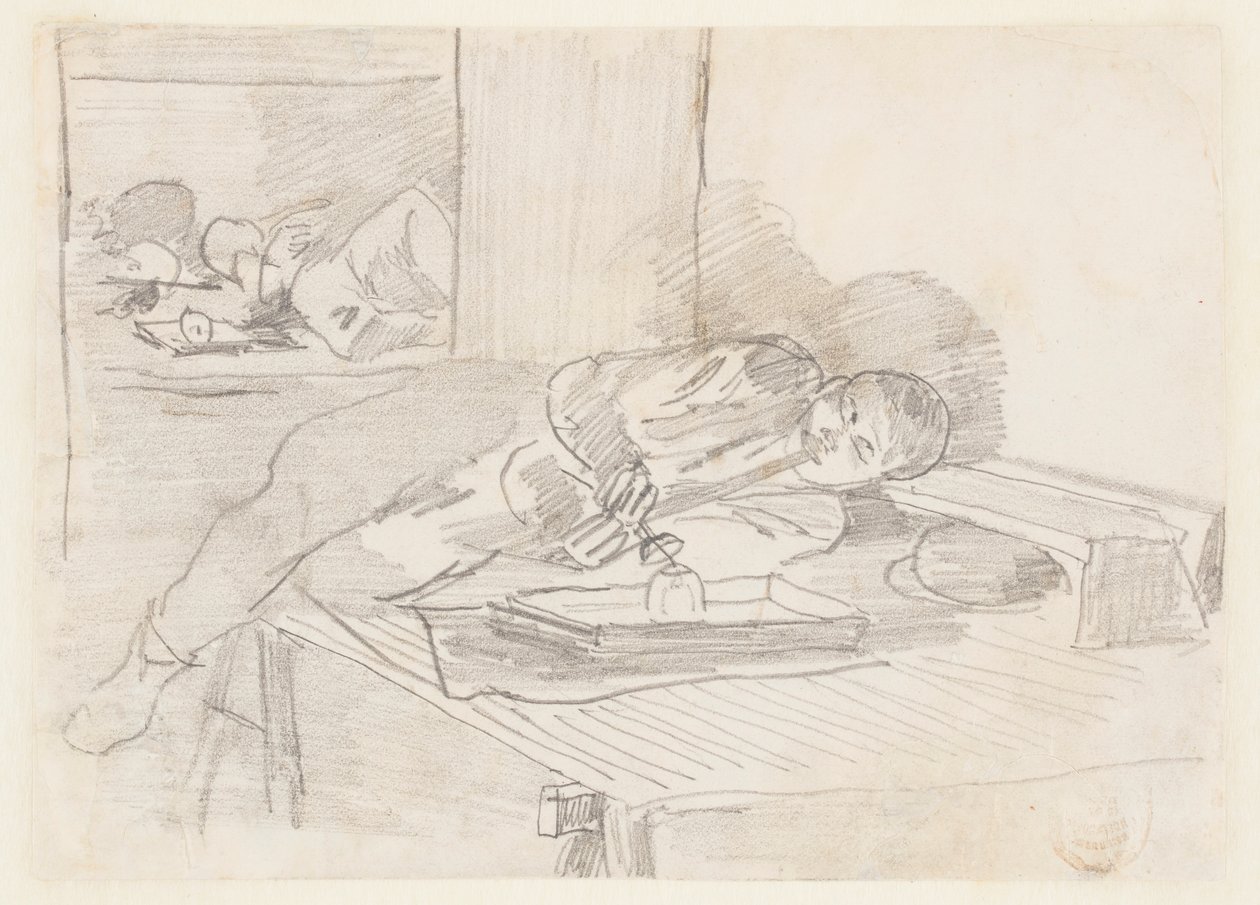 Kinesisk man röker en opiumpipa i ett klubbhus på Baxter Street, New York City av Winslow Homer