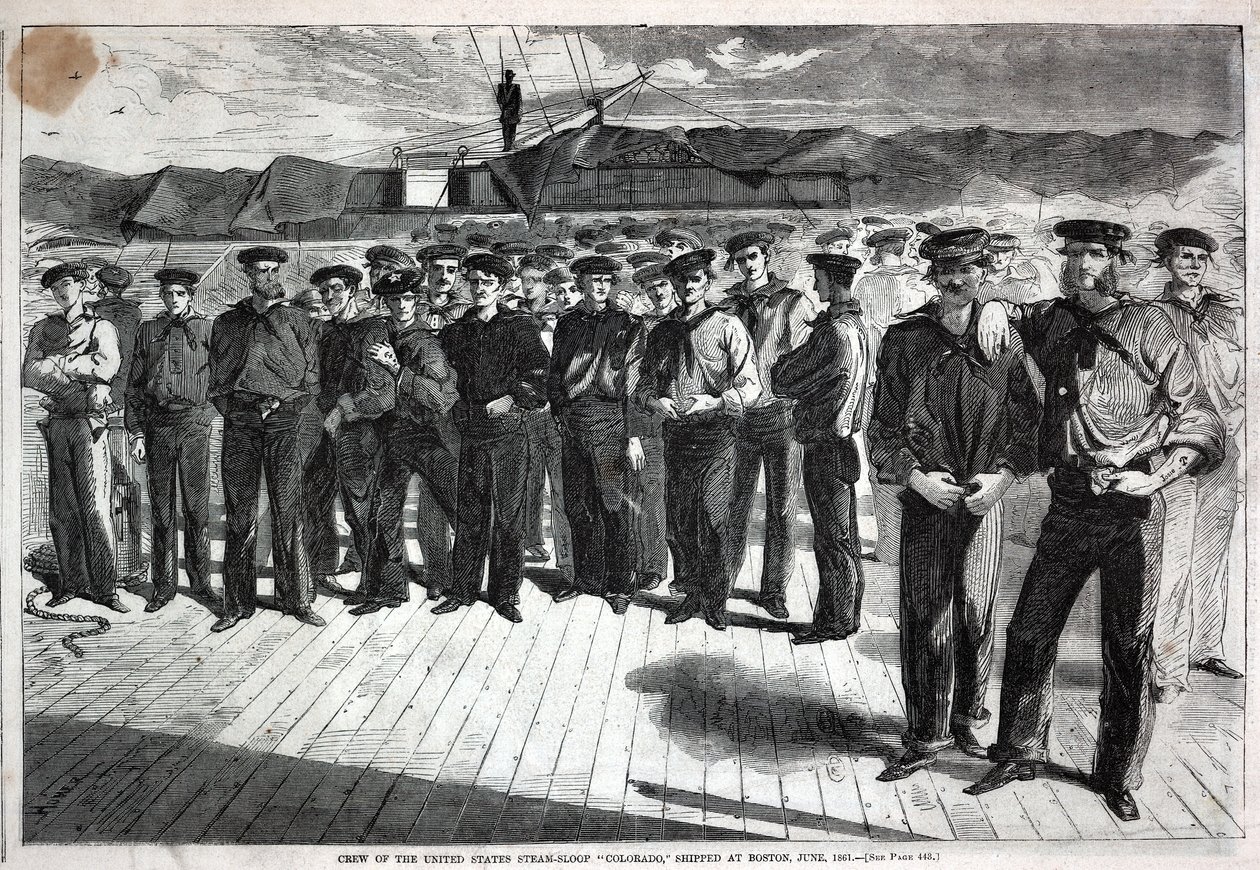 Besättningen på United States Steam-Sloop "Colorado" skeppad till Boston, från Harper