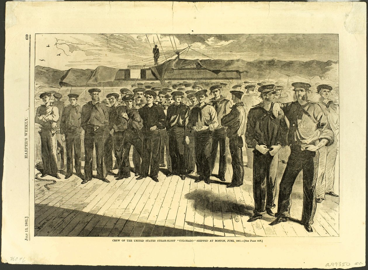 Besättningen på USA:s ångslup "Colorado" som skeppades till Boston i juni 1861 av Winslow Homer