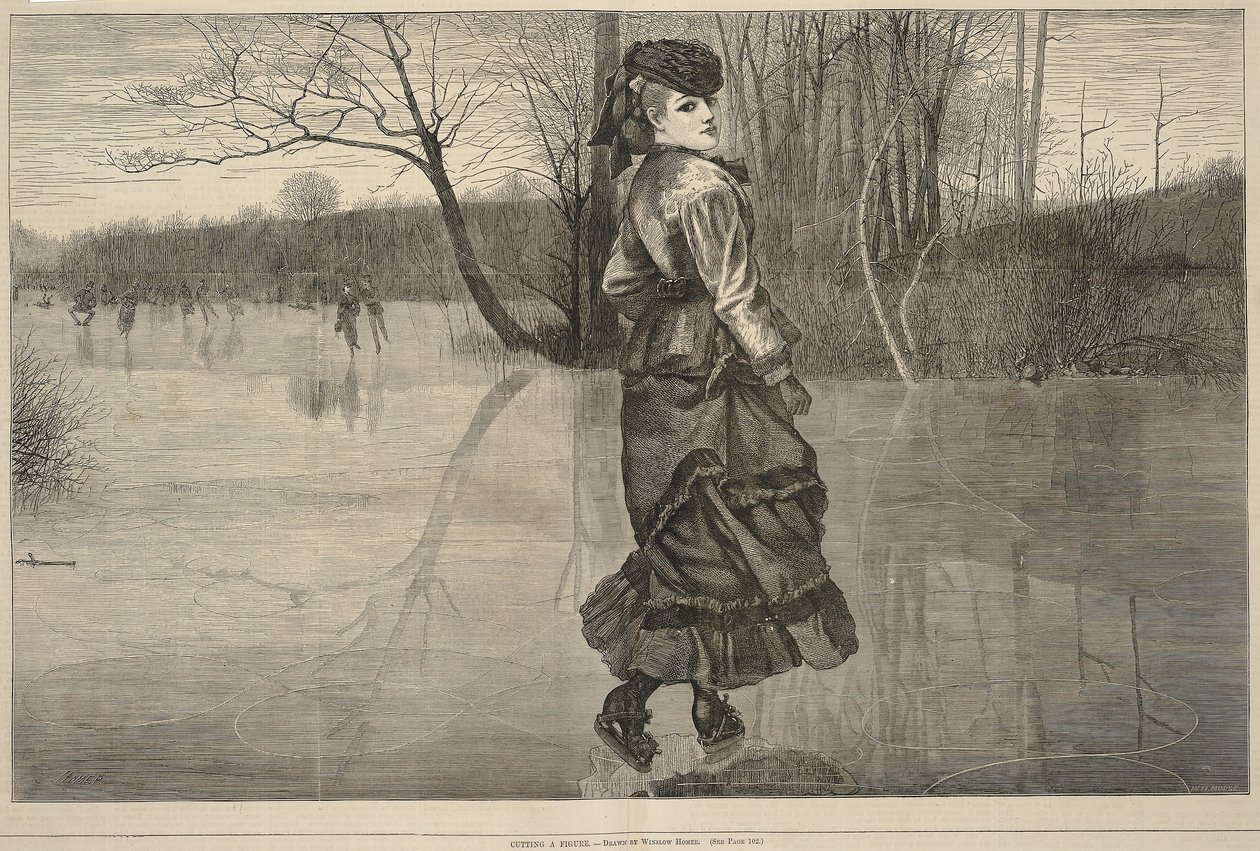 Att skära en figur, från Every Saturday, 4 februari 1871 av Winslow Homer