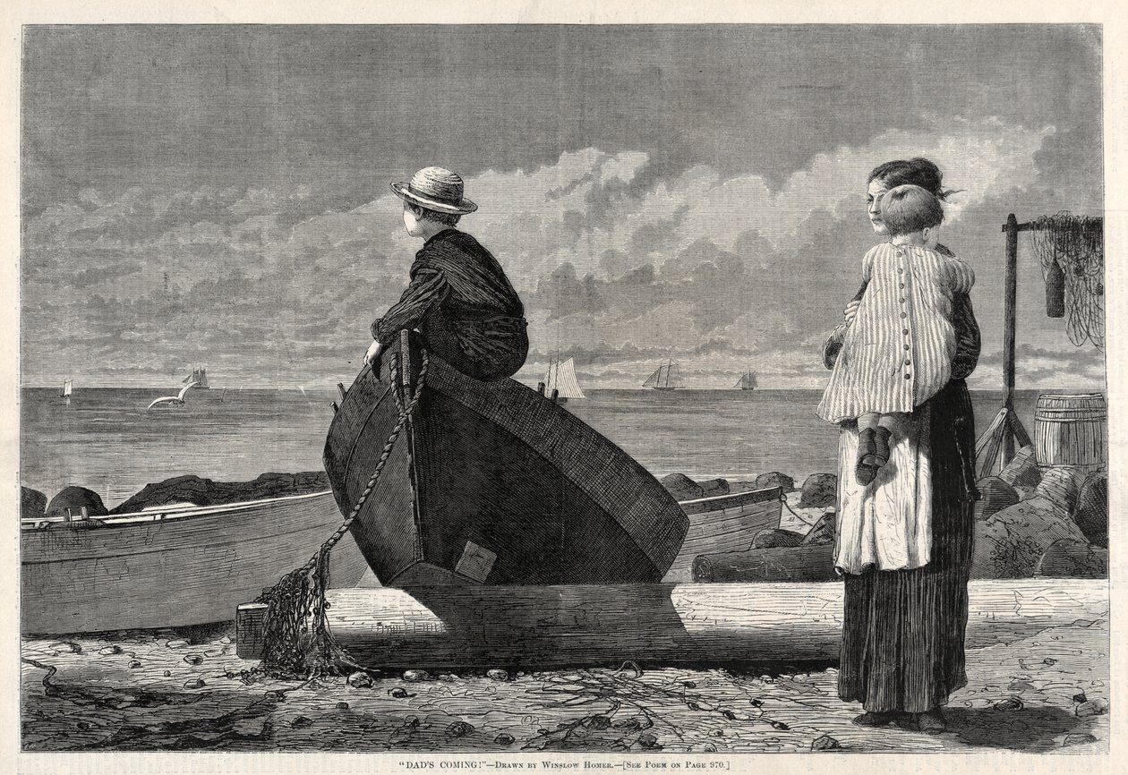 "Pappa kommer!" av Winslow Homer