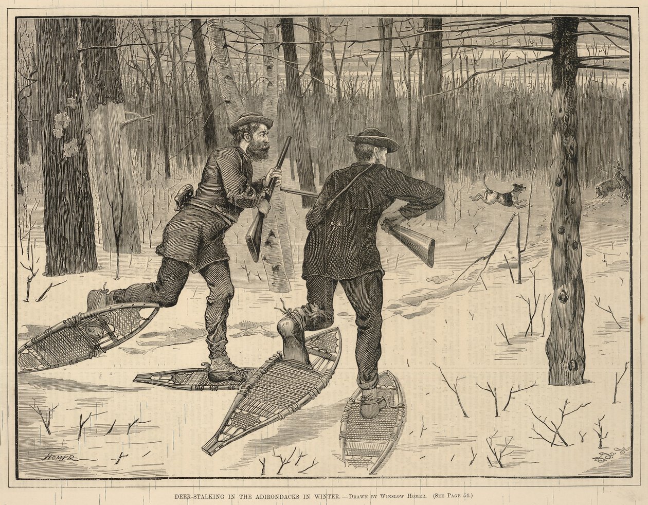 Deer-Stalking in the Adirondacks in Winter, ur Every Saturday, A Journal of Choice Reading, 21 januari 1871 av Winslow Homer