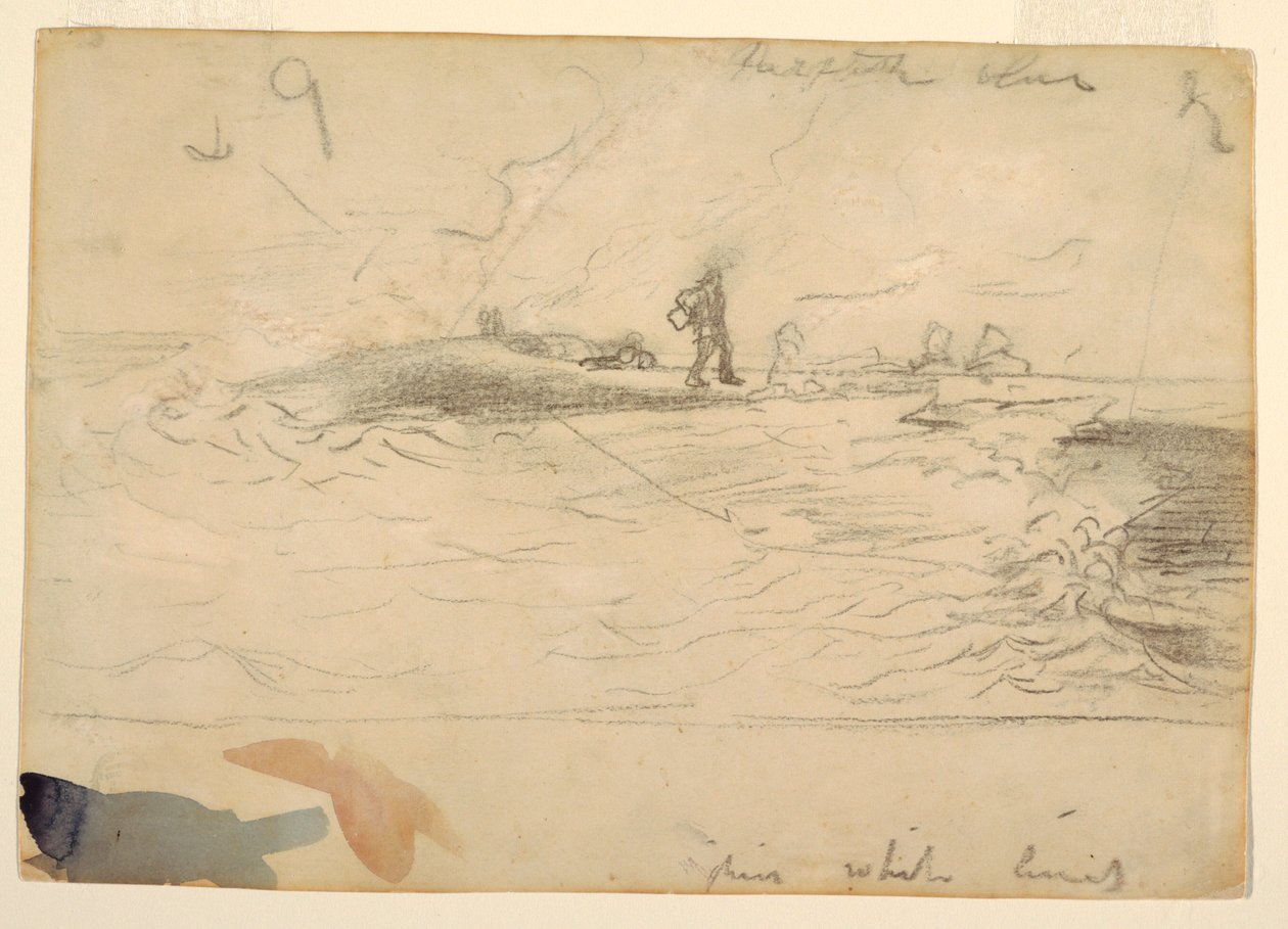 Teckning, Strandscen, England, 1881-82 av Winslow Homer