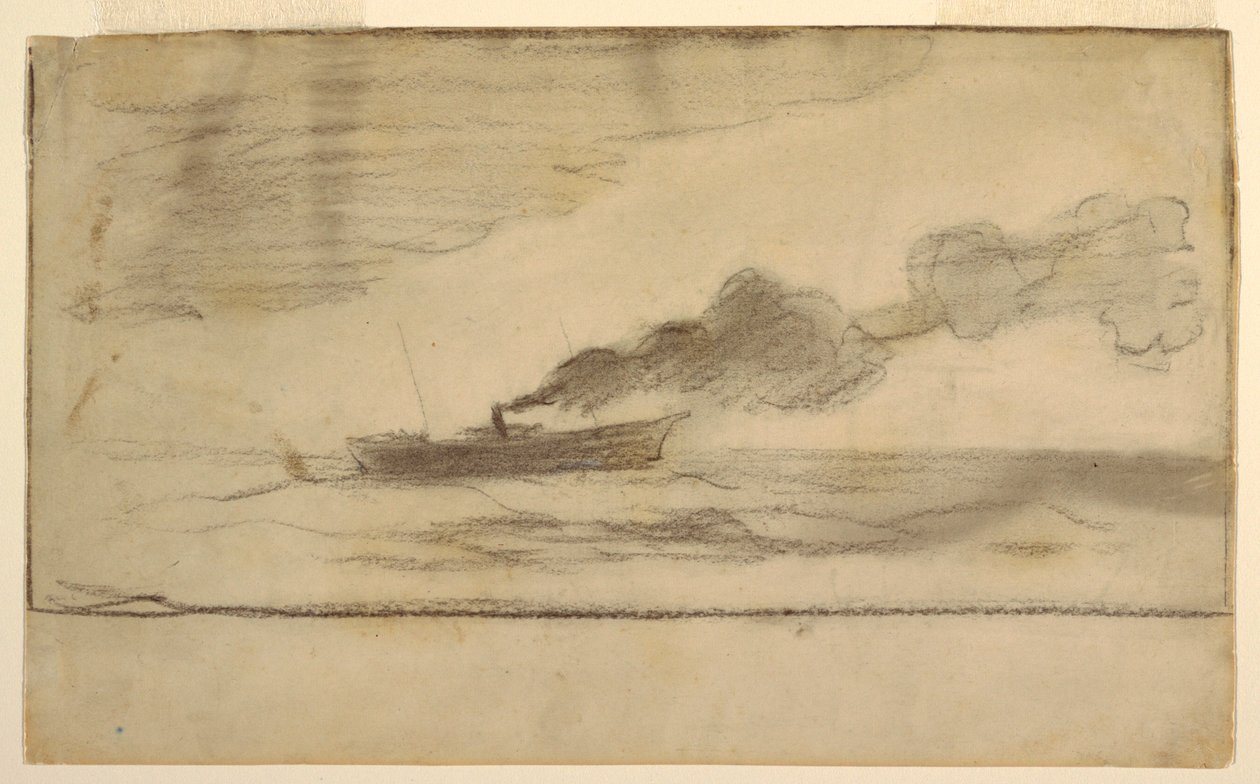 Ritning, fisketrålare, ca 1881 av Winslow Homer