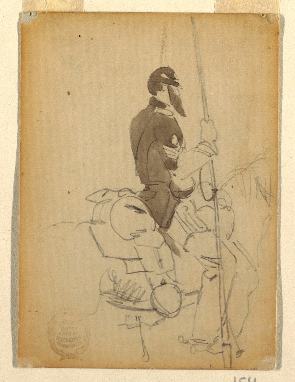 Teckning, beriden kavallerist, 1862 av Winslow Homer