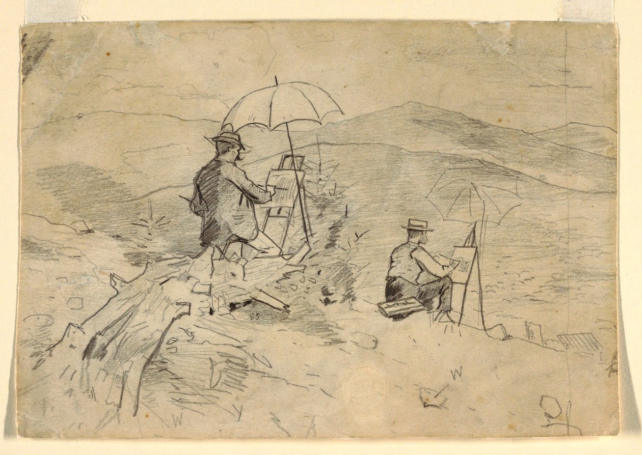 Teckning, Studie till "Artists Sketching in the White Mountains" och "The Artist in the Country", 1868 av Winslow Homer