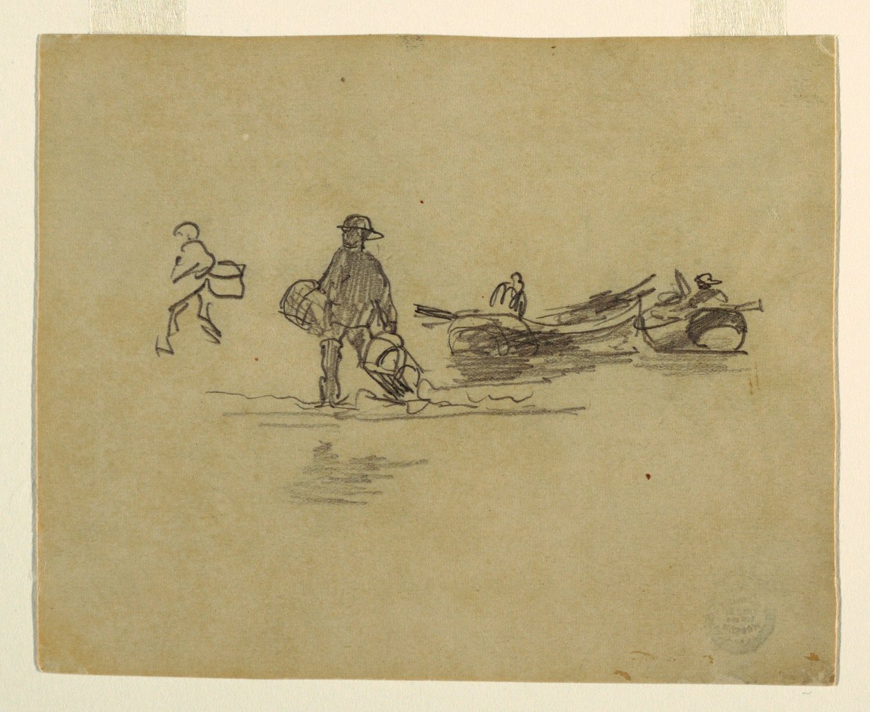 Teckning, Två fiskare, England, 1881-82 av Winslow Homer