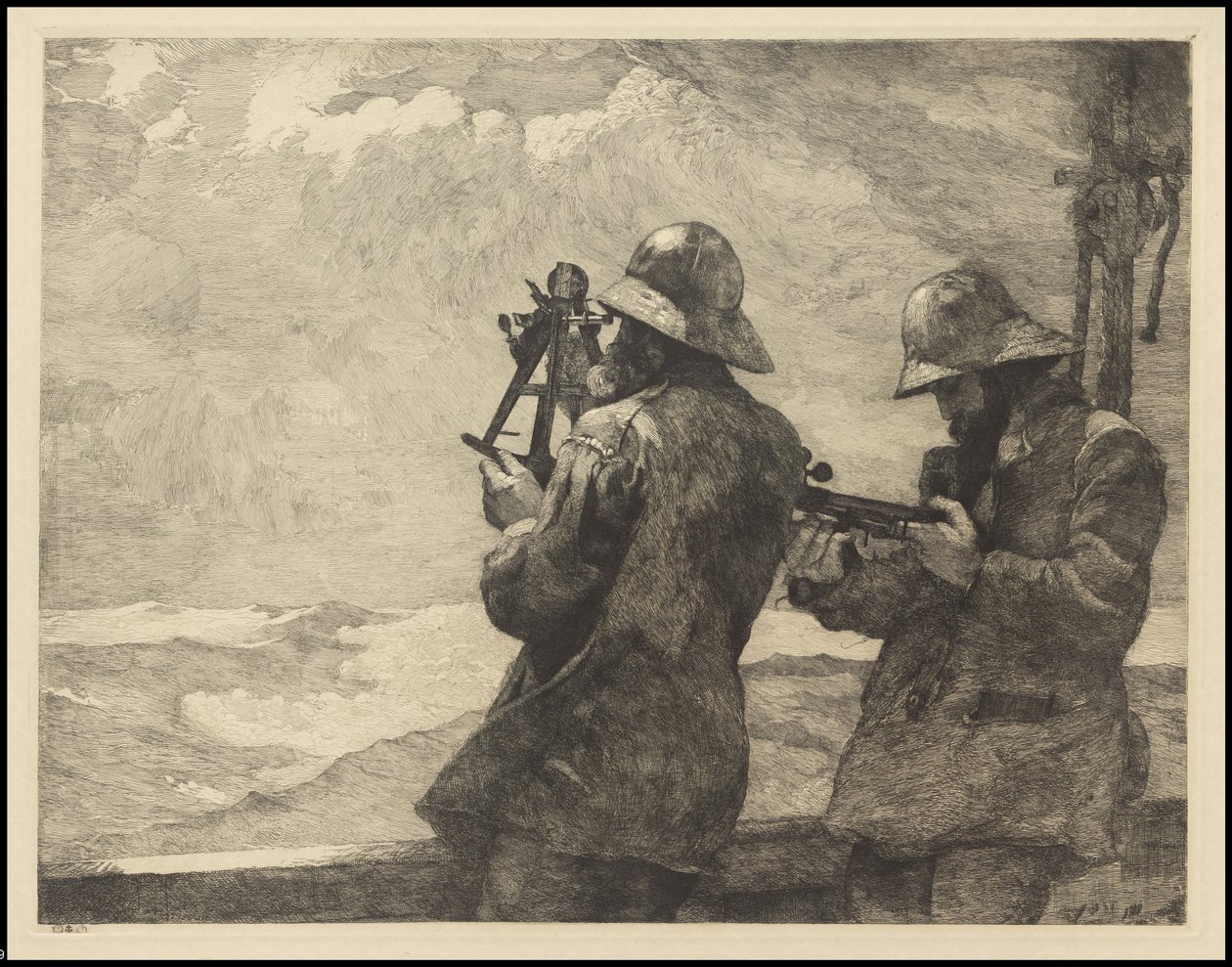 Åtta klockor, 1887, troligen tryckt c.1940 av Winslow Homer