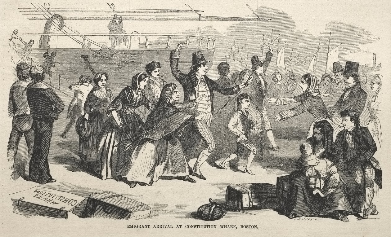 Emigranters ankomst till Constitution Wharf, Boston av Winslow Homer