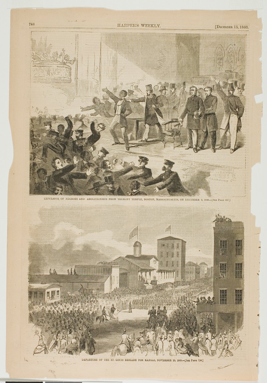Utvisning av negrer och abolitionister från Tremont Temple i Boston, Massachusetts den 3 december 1860 av Winslow Homer