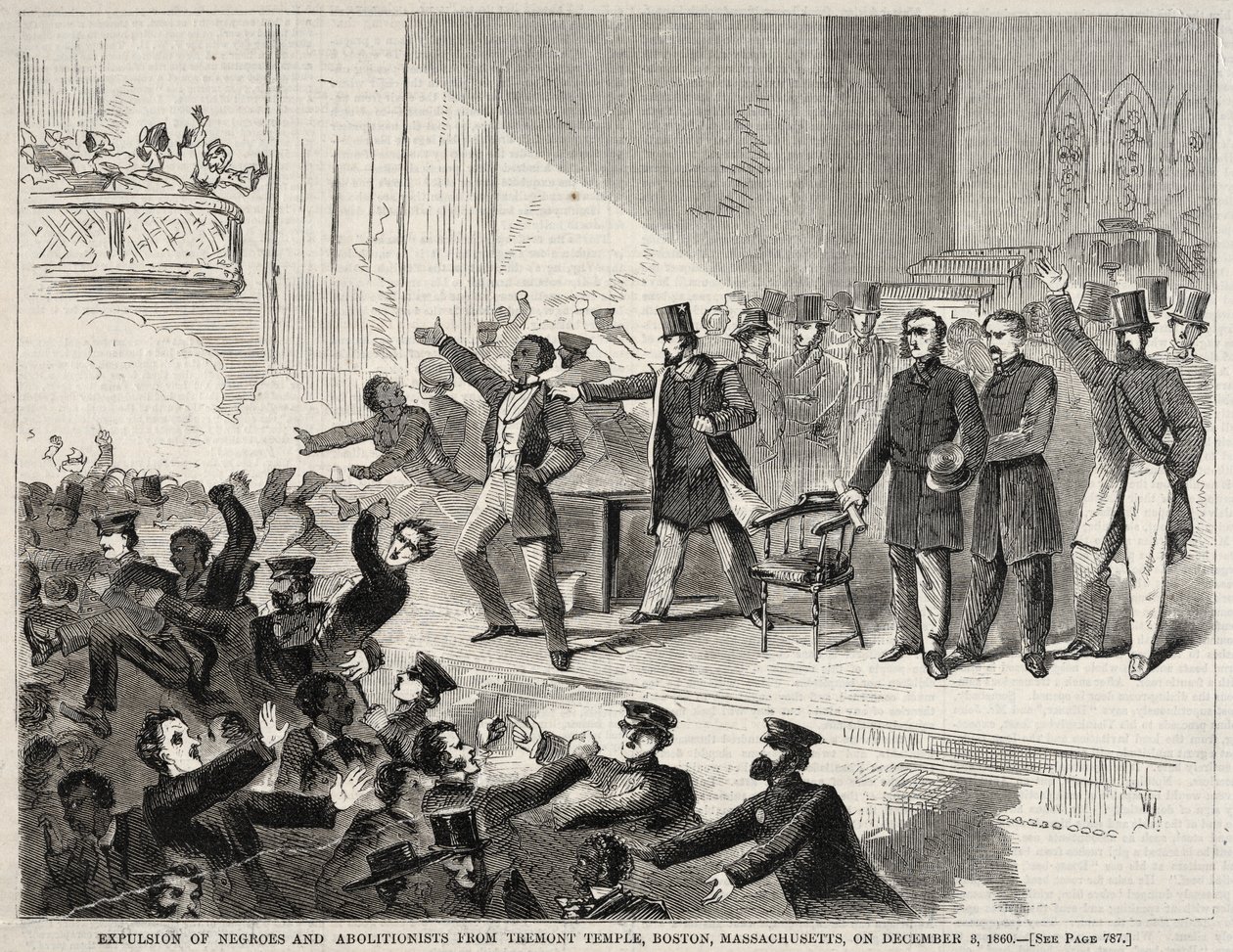 Utvisning av svarta människor och abolitionister från Tremont Temple, Boston, Massachusetts..., 1860. av Winslow Homer