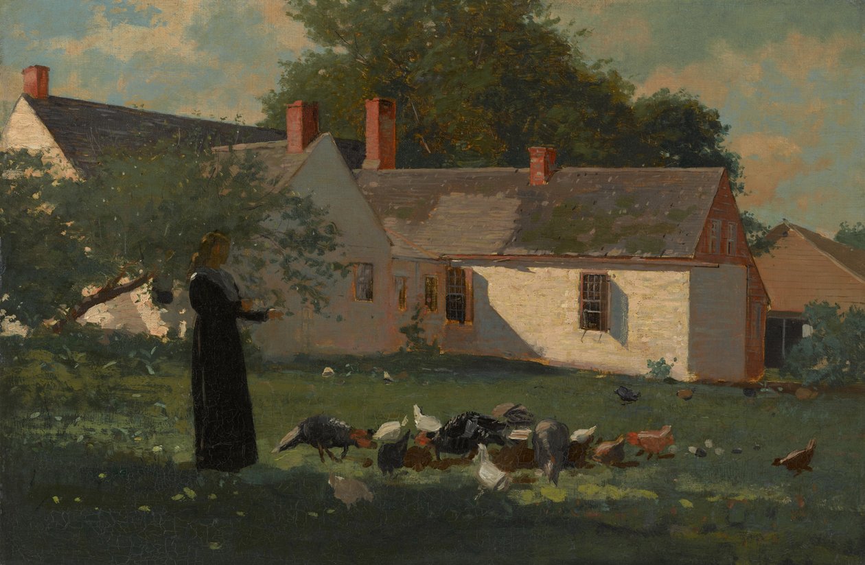 Gårdsplats, ca 1872-74 av Winslow Homer