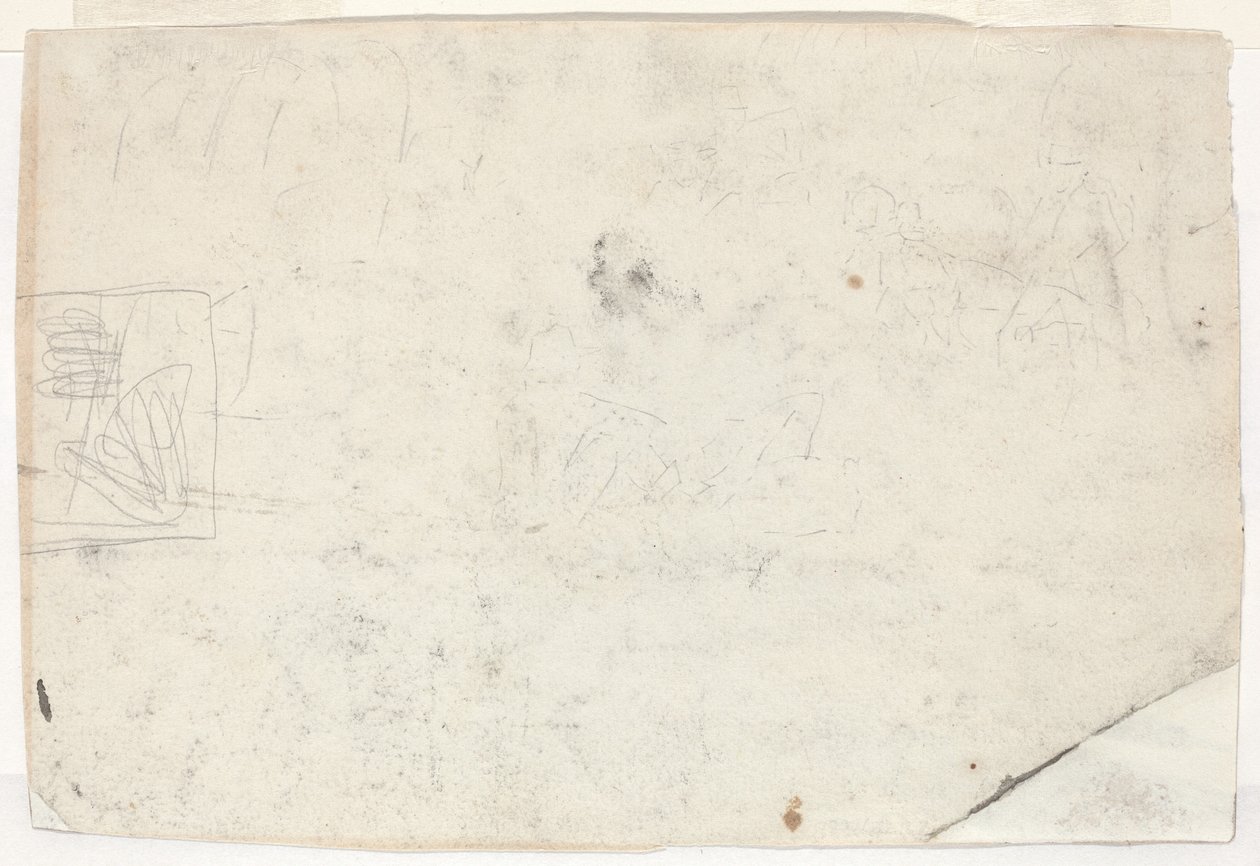 Figur på hästryggen och andra studier [verso], 1861. av Winslow Homer