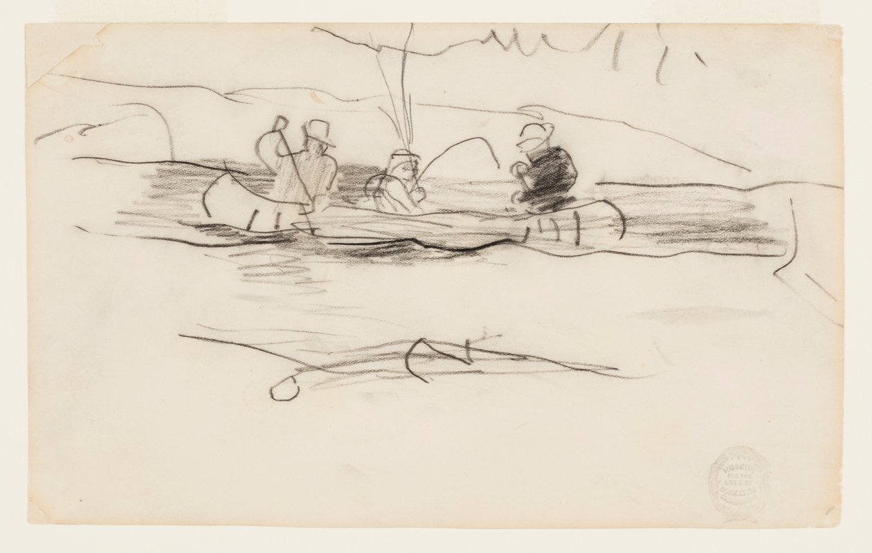 Fiskare och två andra män i en kanot av Winslow Homer