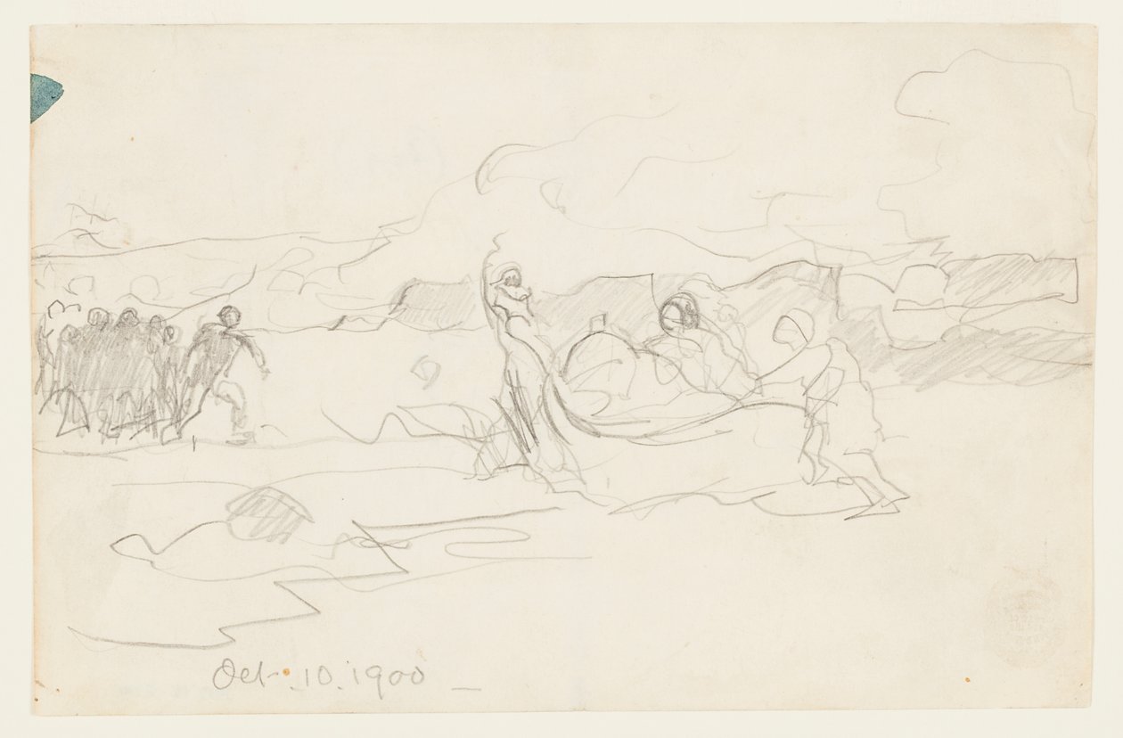 Fiskare som strandar en Dory av Winslow Homer