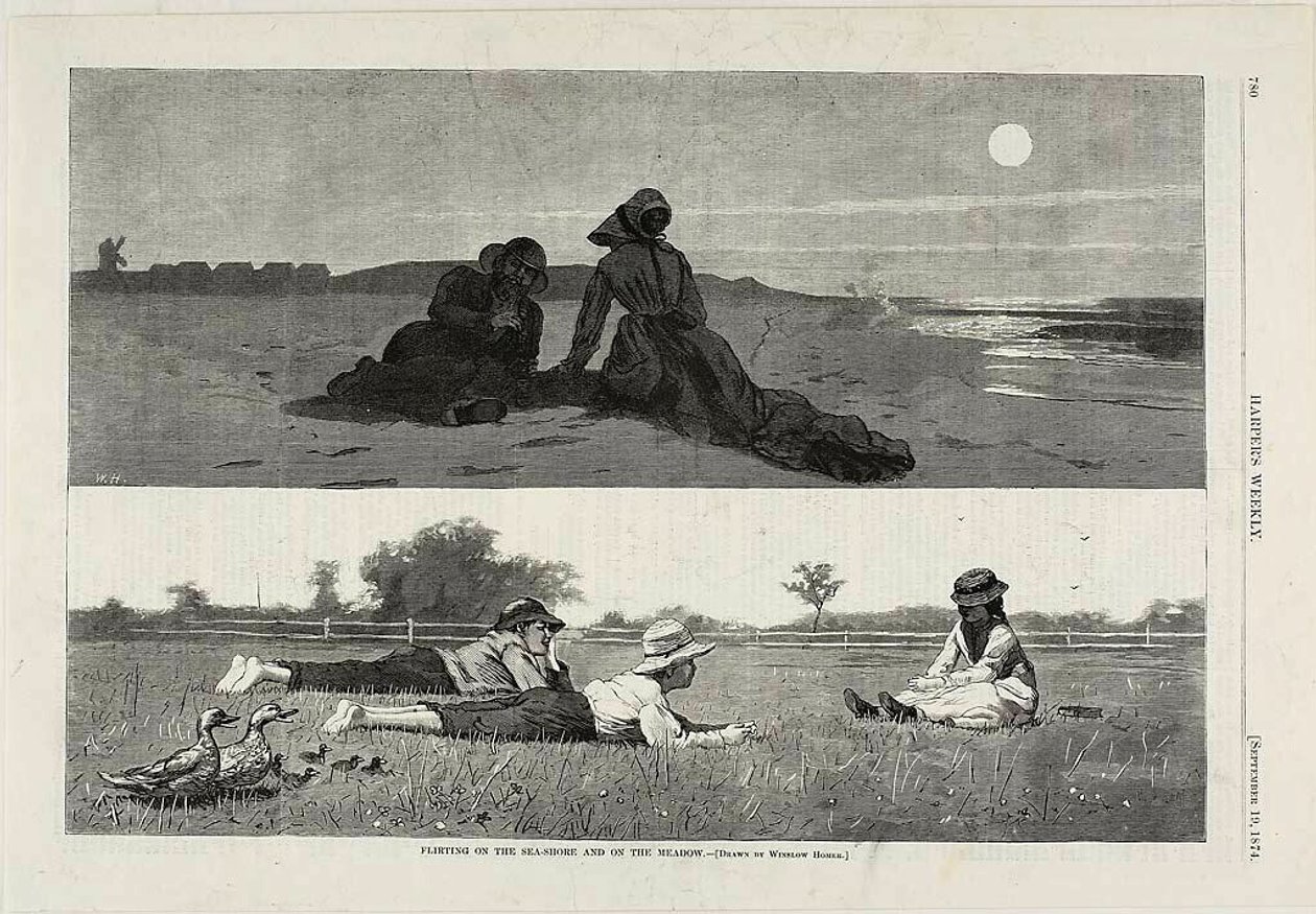 Flirt vid havet och på ängen av Winslow Homer